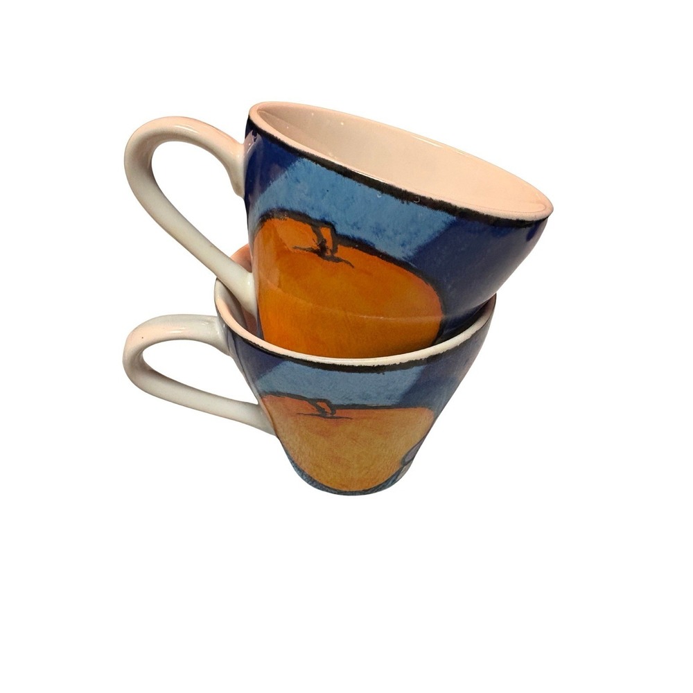 Misono Vintage Tea Time Cups Set Of 2,  #4912 Indonesia Fruit Pattern